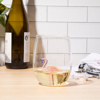 3D Flamingo Stemless Glasses