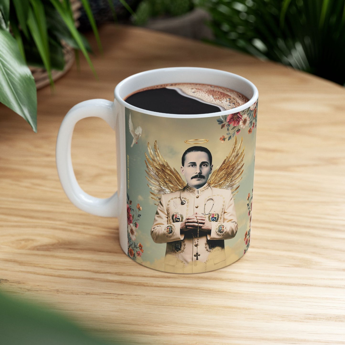 Ceramic Mug, (11oz, 15oz) San José Gregorio Hernández Vintage