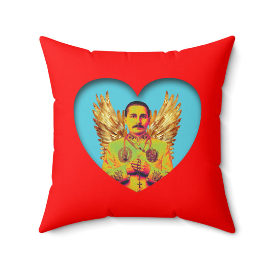 Faux Suede Square Pillow José Gregorio Hernández Pop 1 red