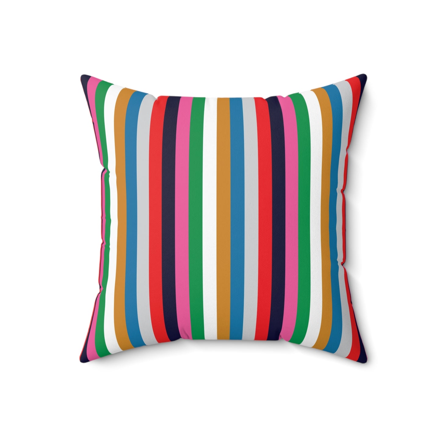 Faux Suede Square Pillow Christmas Stripes