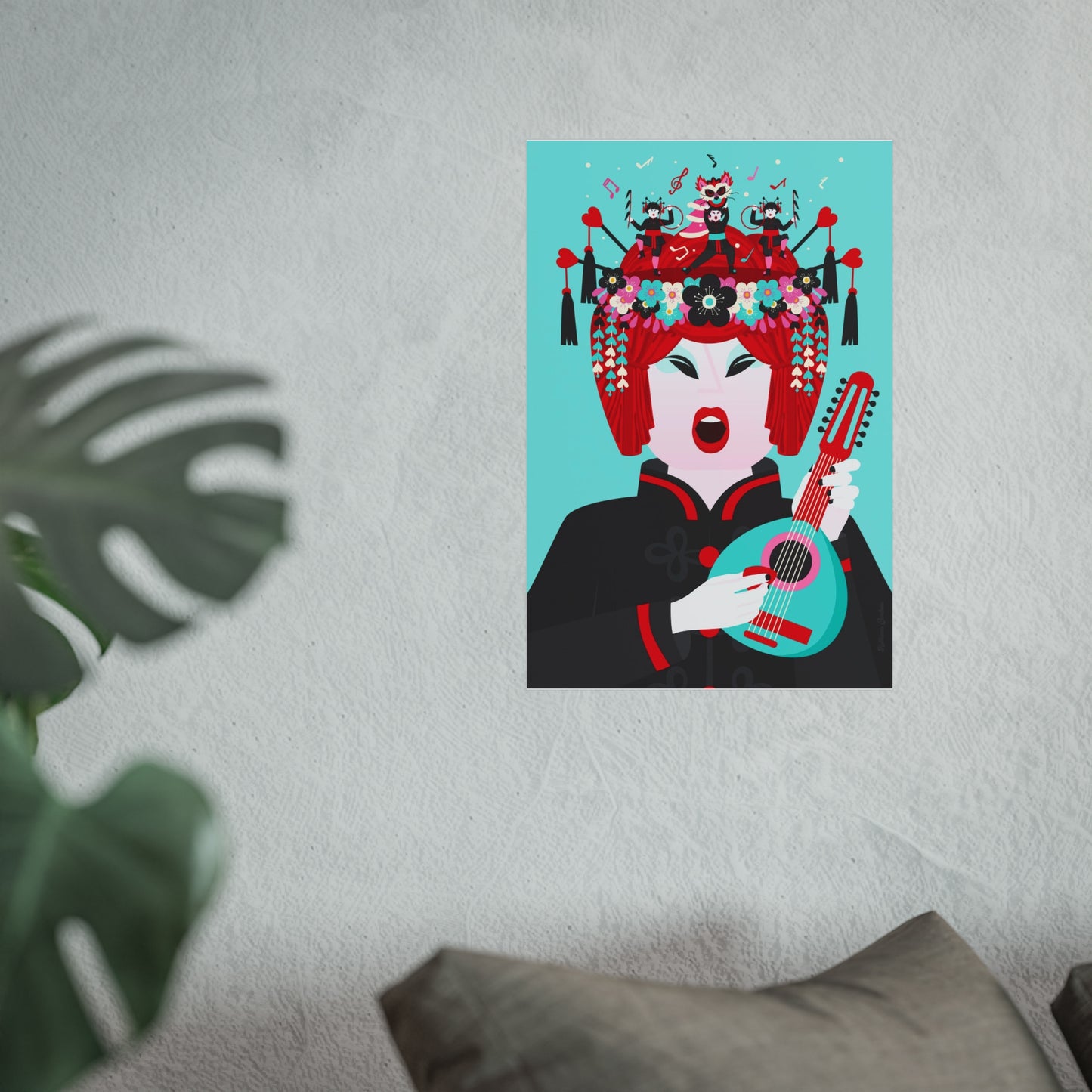 Giclée Fine Art Print  - Beijing Opera Art - The Mandolin Player