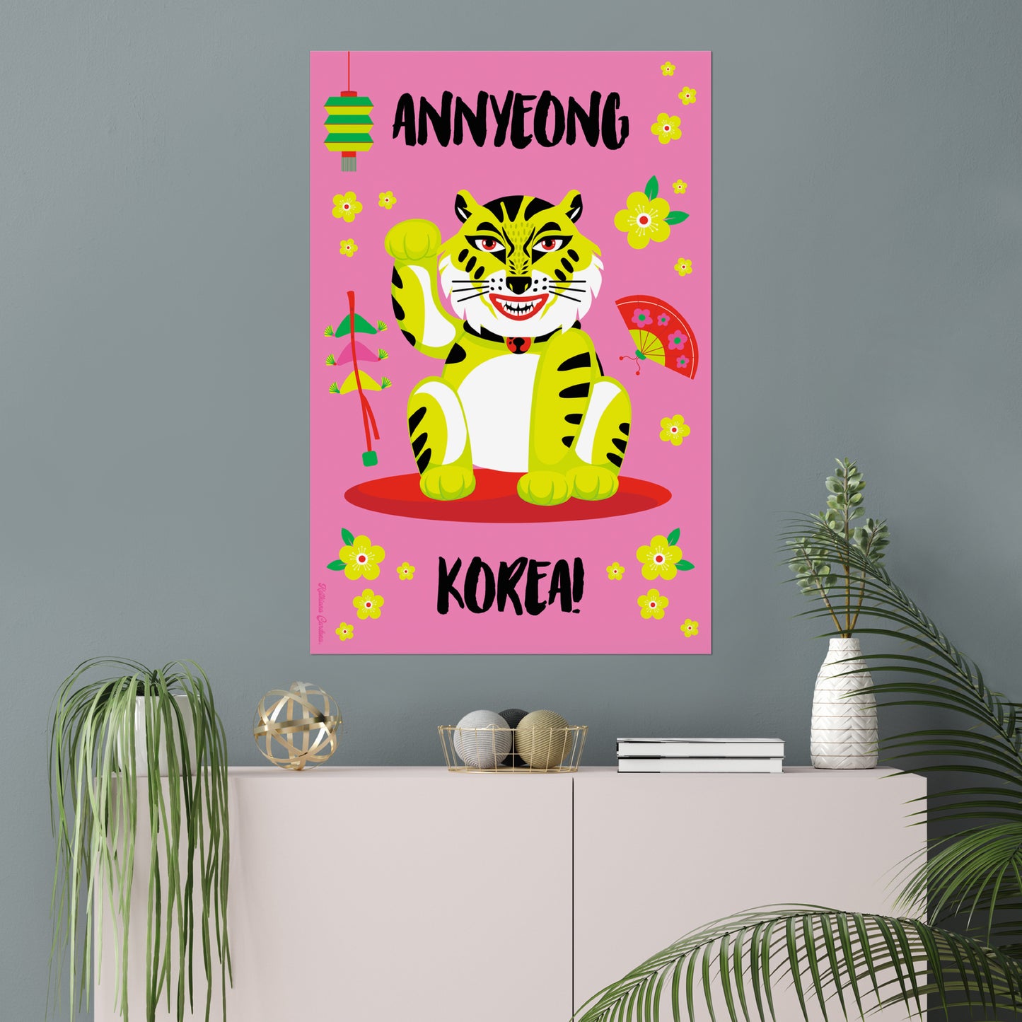 Giclée-Kunstdruck – Anyeong Korea Lucky Tiger