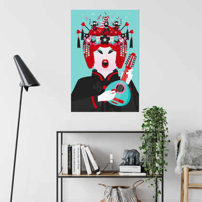 Giclée Fine Art Print - Beijing Opera Art  -The Mandoline Player