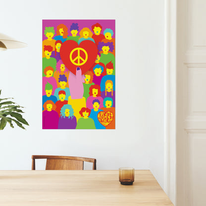 Giclée-Kunstdruck – Leben mit Frieden und Liebe 