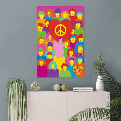 Giclée-Kunstdruck – Leben mit Frieden und Liebe 