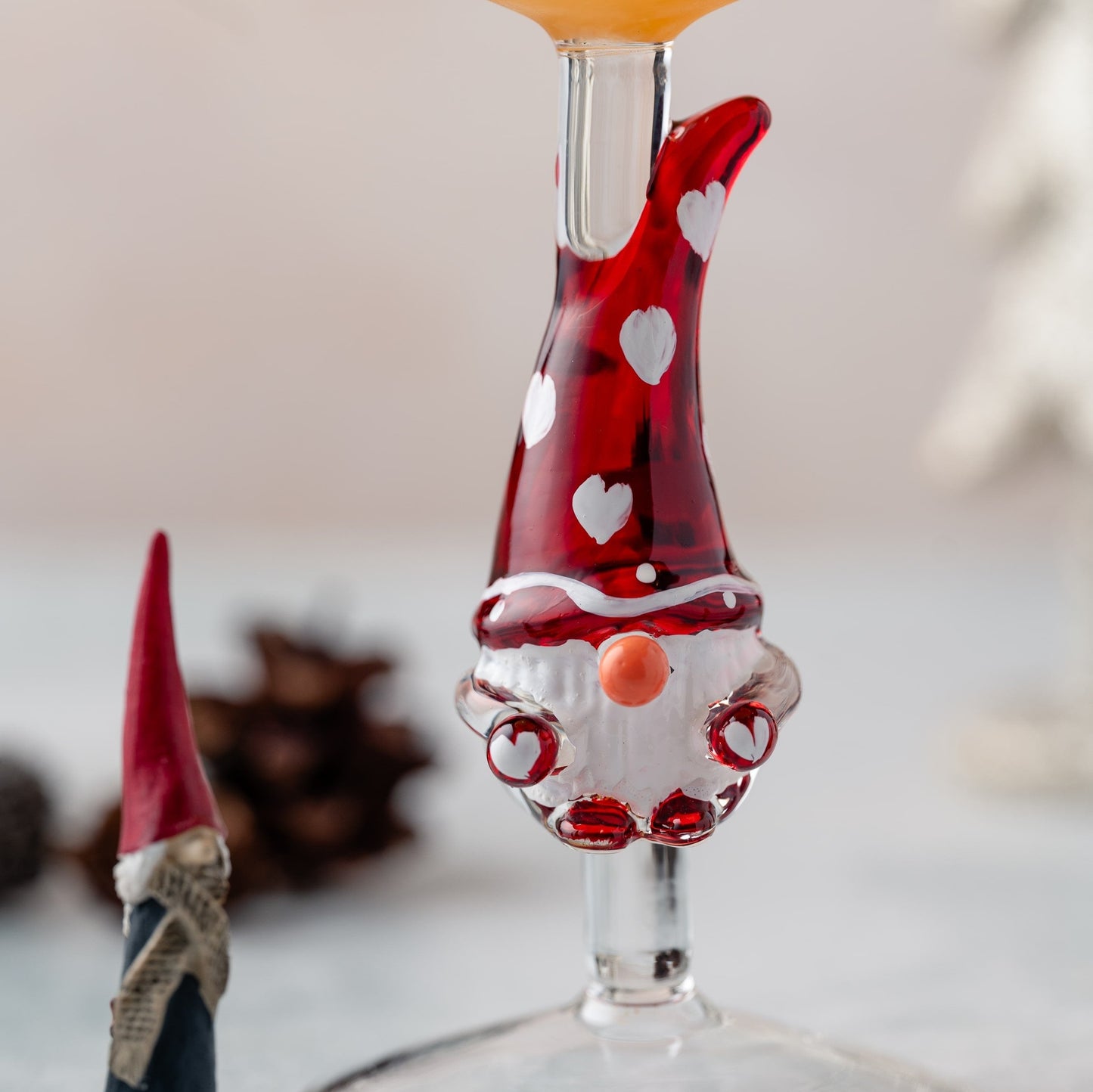 Christmas 3D Stemmed Gnome Wine Glasses