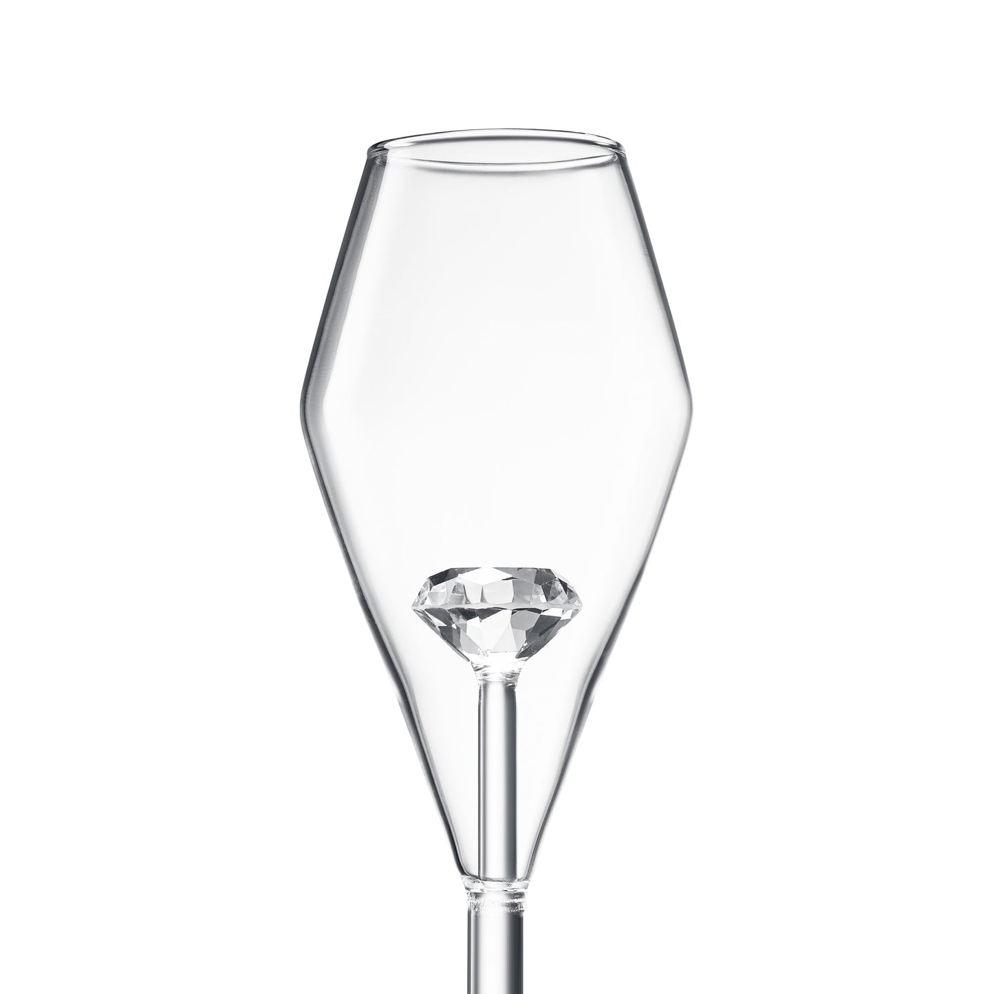 Champagne Flute Glassware | Set of 2, 7.8 OZ | Diamond Stemmed Glass, Gift for Her