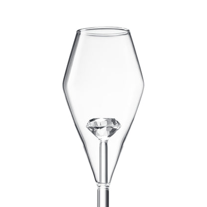 Champagne Flute Glassware | Set of 2, 7.8 OZ | Diamond Stemmed Glass, Gift for Her