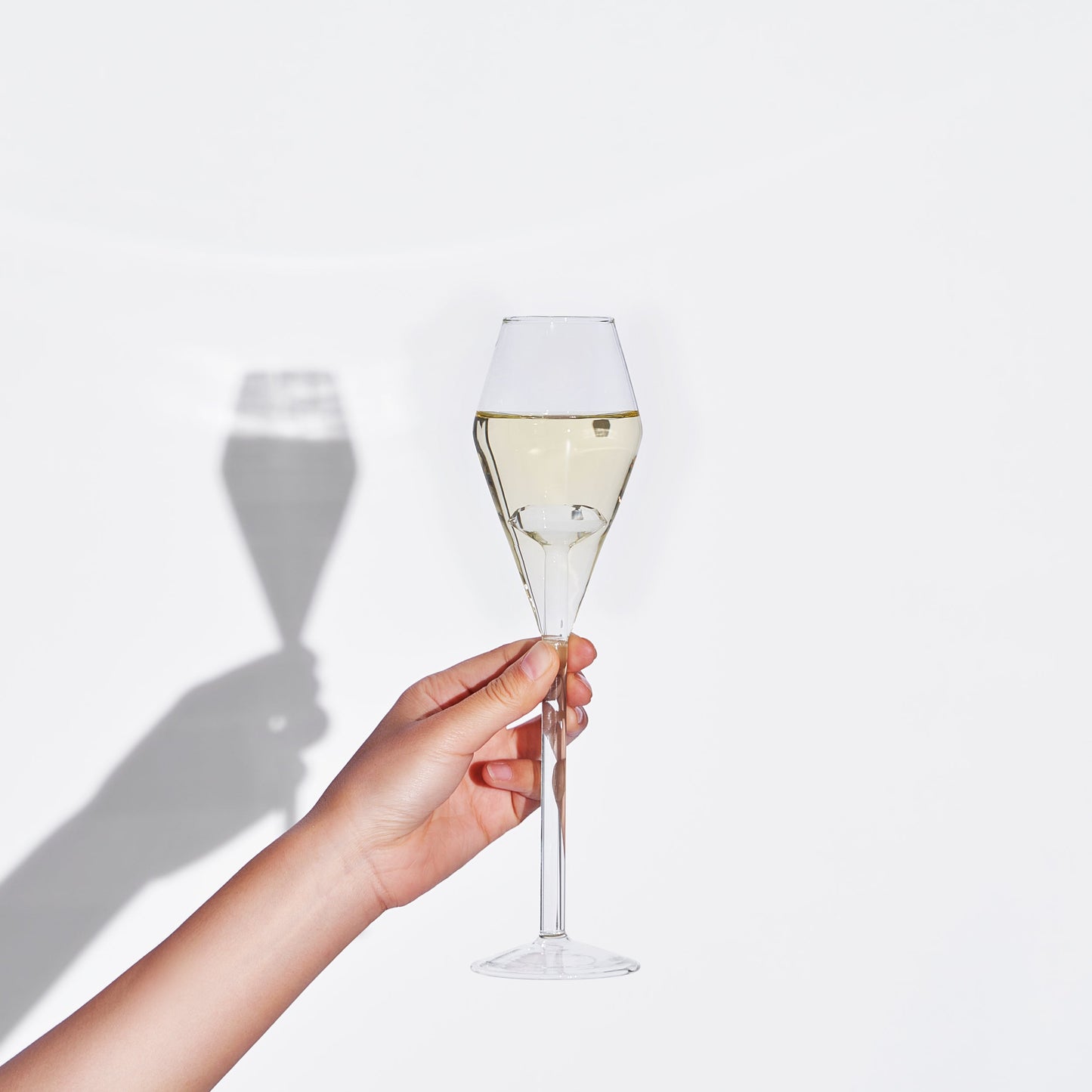 Champagne Flute Glassware | Set of 2, 7.8 OZ | Diamond Stemmed Glass, Gift for Her