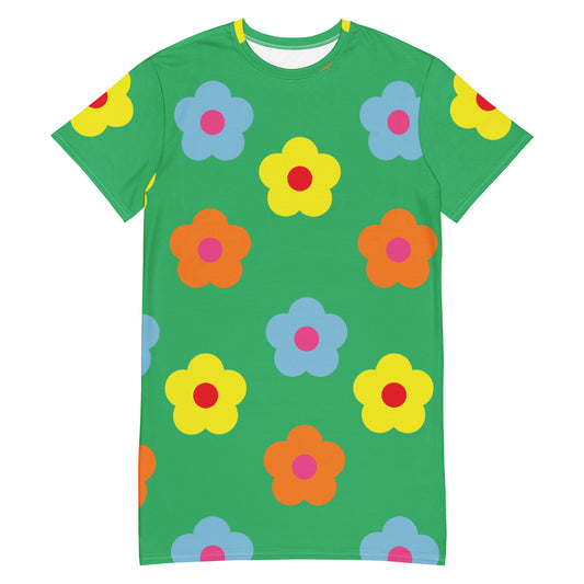 T-Shirt Kleid Flower grün