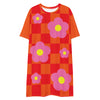 T-shirt dress Checkered Pink flowers