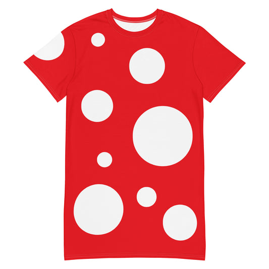 T-Shirt Kleid Rote Punkte