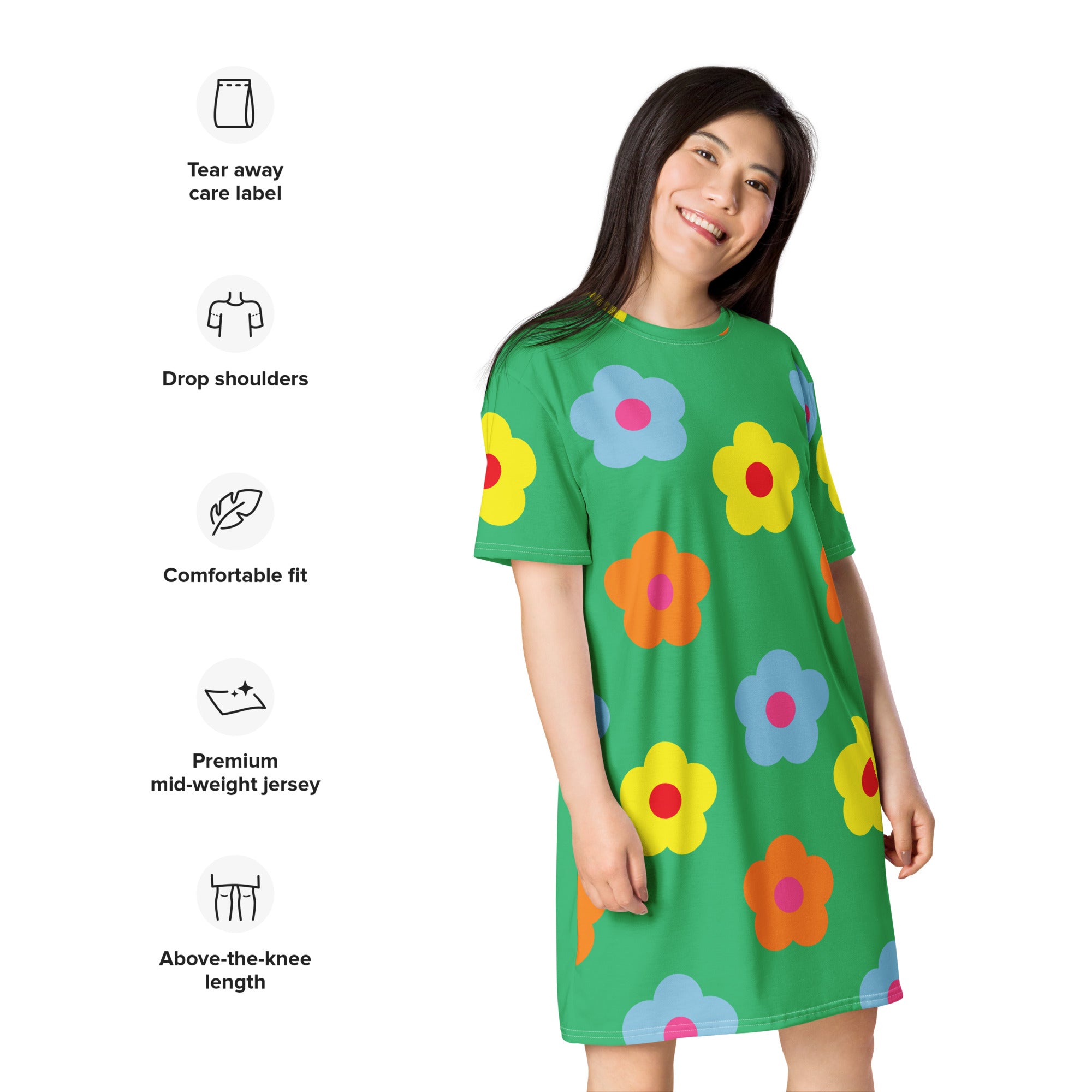 T-shirt dressFlower green