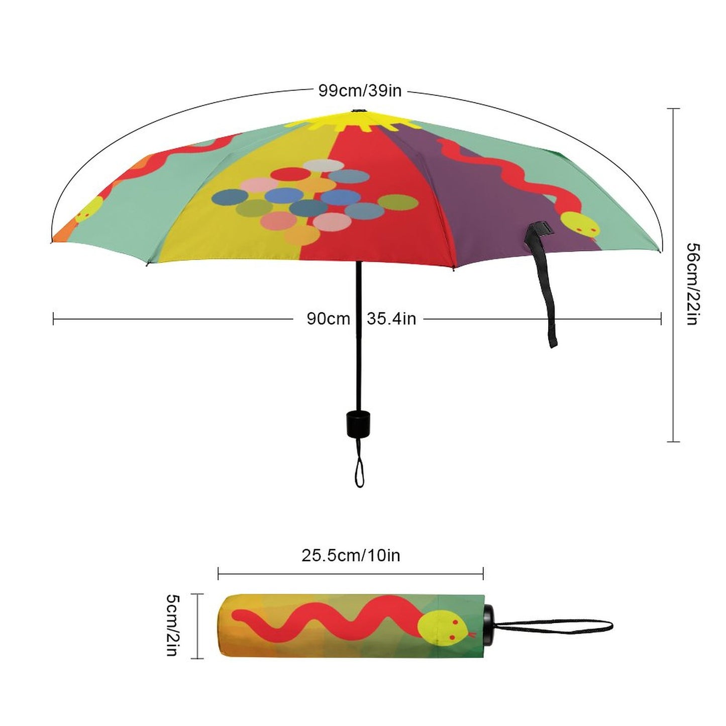 Lightweight 3-fold Umbrella Snake