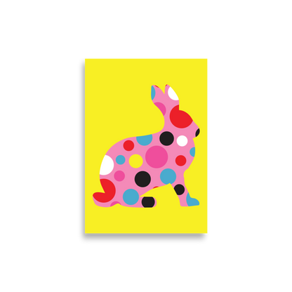 Digital  Poster Downloadable - Dots Rabbit