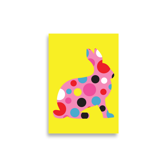 Digital  Poster Downloadable - Dots Rabbit