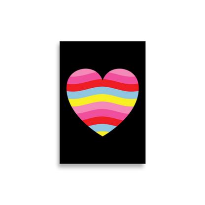 Digital  Poster Downloadable - Stripe Heart