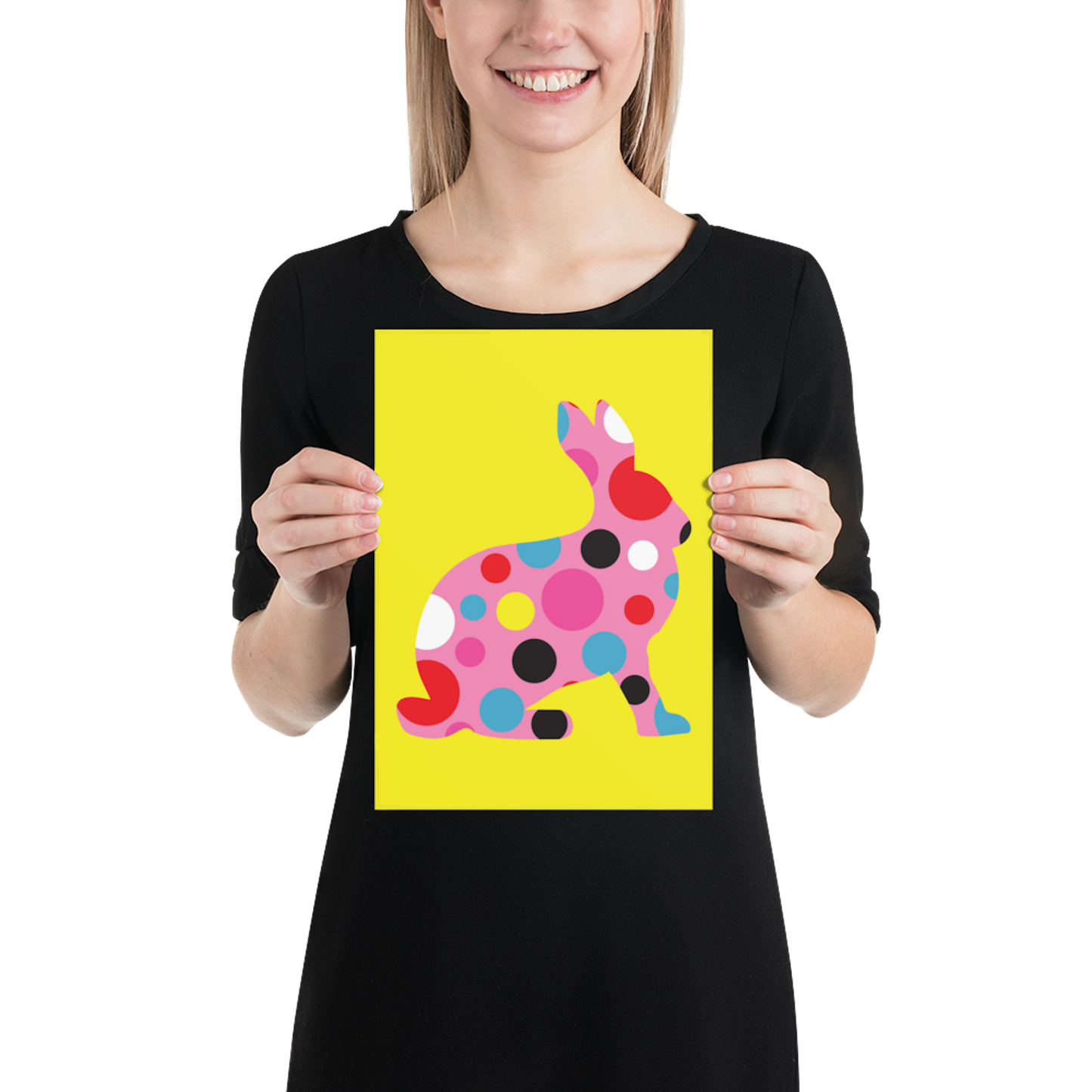 Digital  Poster Downloadable - Dots Rabbit