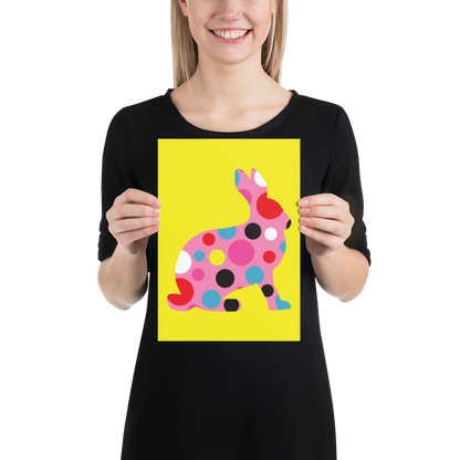 Digital  Poster Downloadable - Dots Rabbit