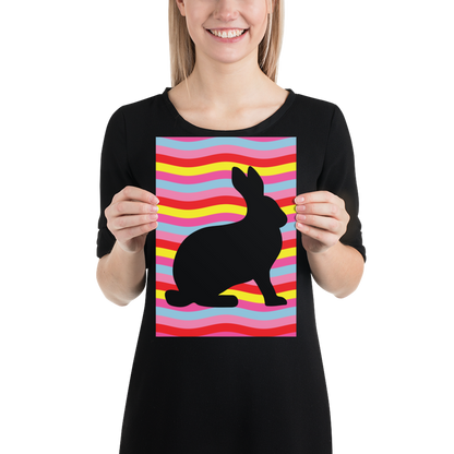 Digital  Poster Downloadable - Black Rabbit