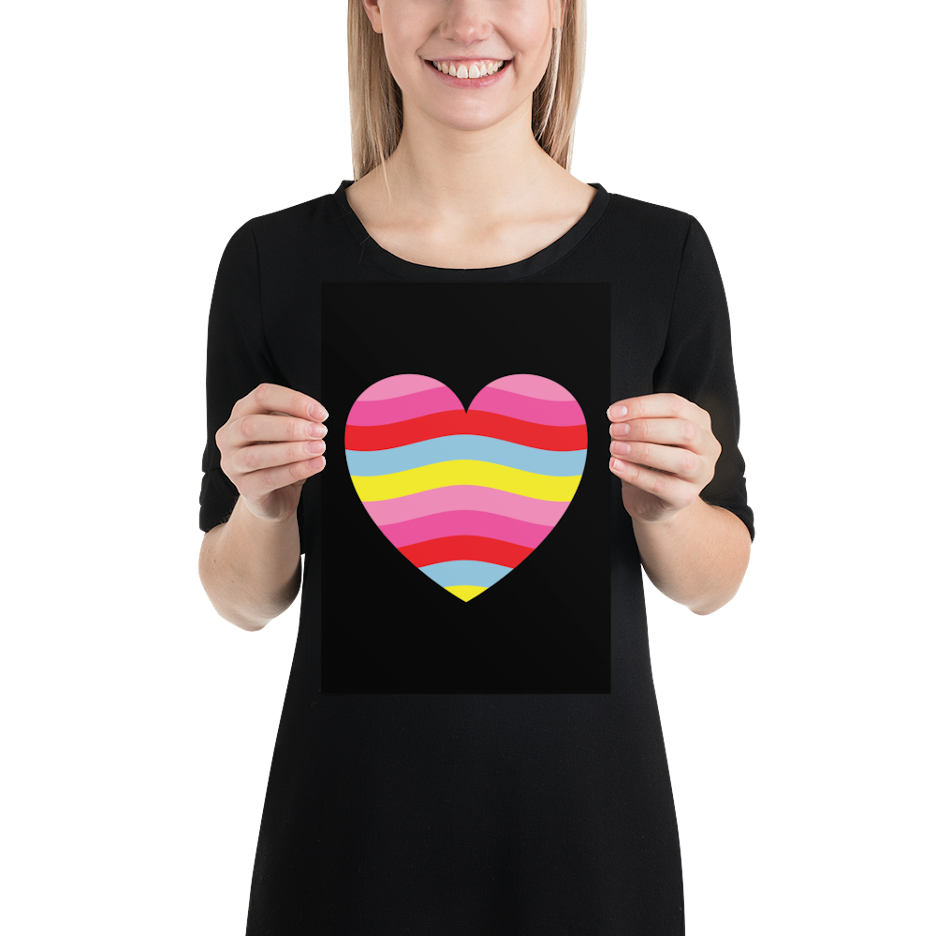 Digital  Poster Downloadable - Stripe Heart