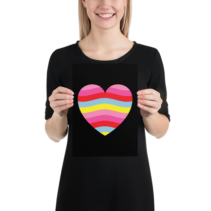 Digital  Poster Downloadable - Stripe Heart