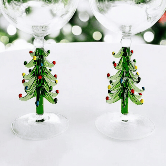 3D Christmas Tree Wine Glasses