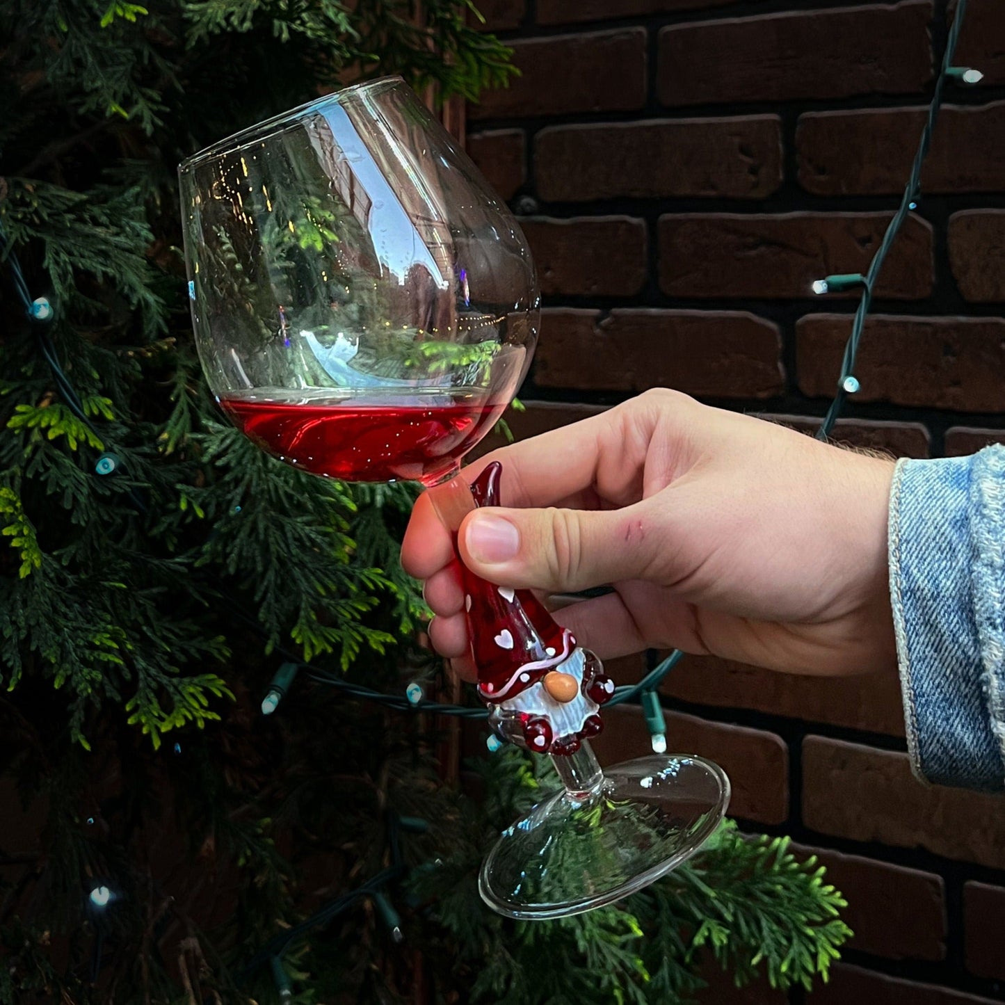 Christmas 3D Stemmed Gnome Wine Glasses