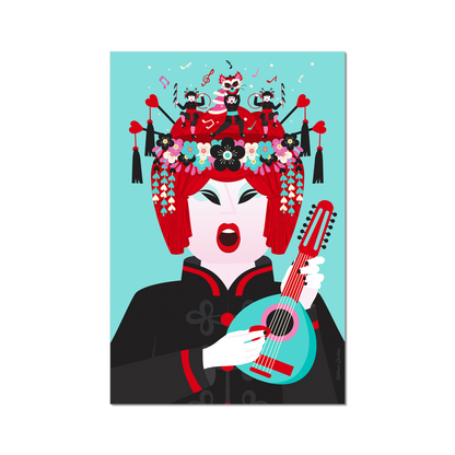 Giclée Fine Art Print - Beijing Opera Art  -The Mandoline Player