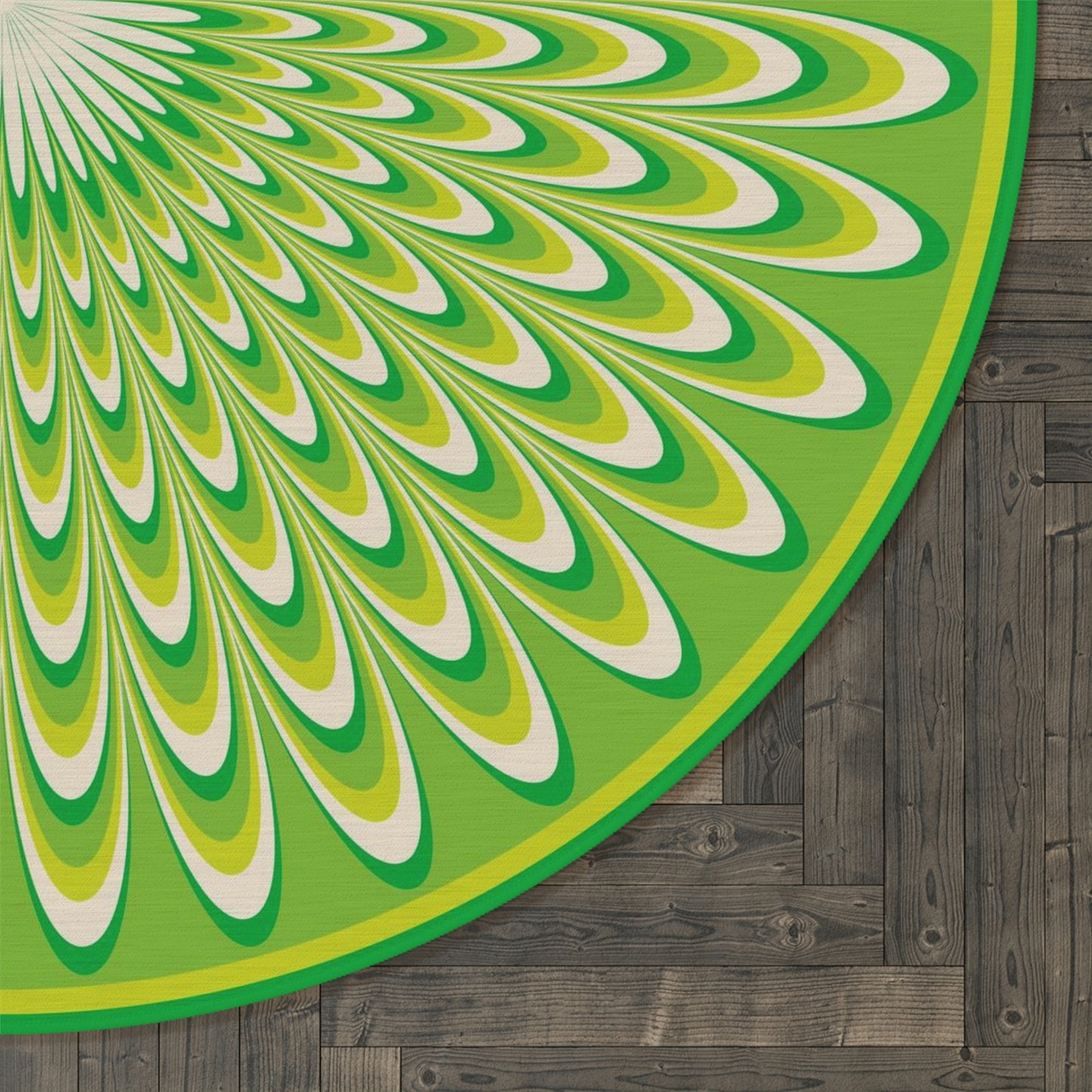 Round Rug Optical green