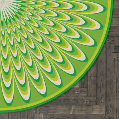 Round Rug Optical green