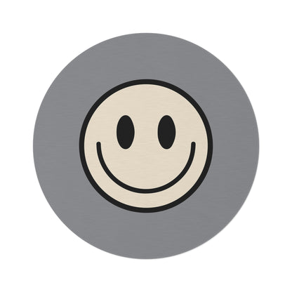 Round Rug Happy Face off white