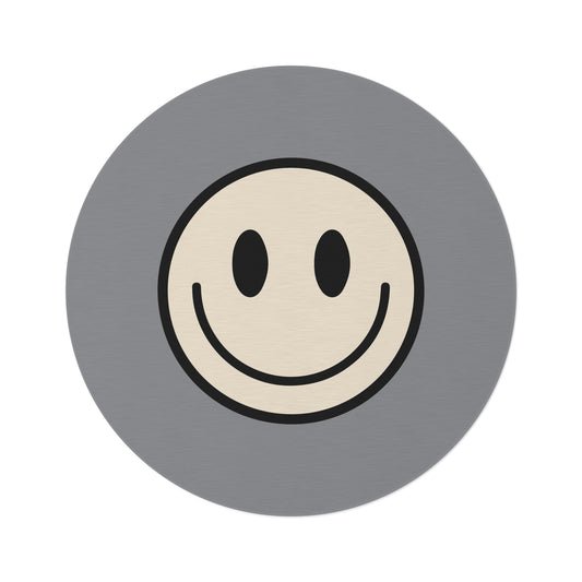 Round Rug Happy Face off white