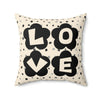Love Spun Polyester Pillow Love flower black