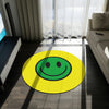 Round Rug Happy Face pattern green/pistachio