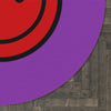 Round Rug Happy Face pattern red/purple