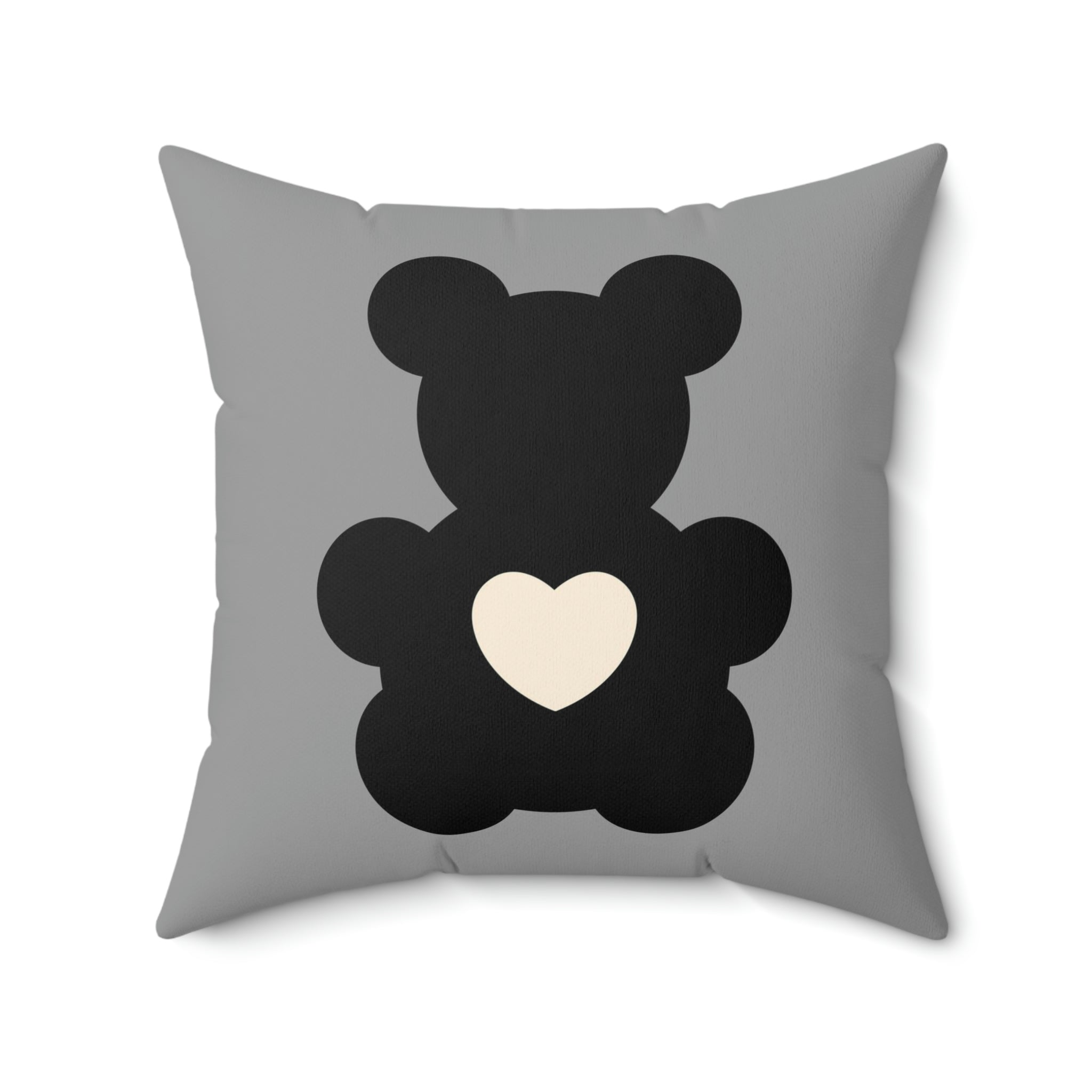 Love Spun Polyester Pillow Black Teddy bear