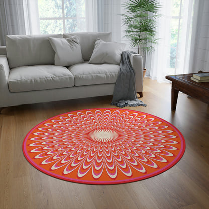 Round Rug Optical red