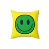 Spun Polyester Pillow Happy Face green/yellow