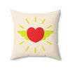 Love Spun Polyester Pillow Heart with wings
