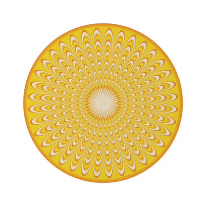 Round Rug Optical yellow