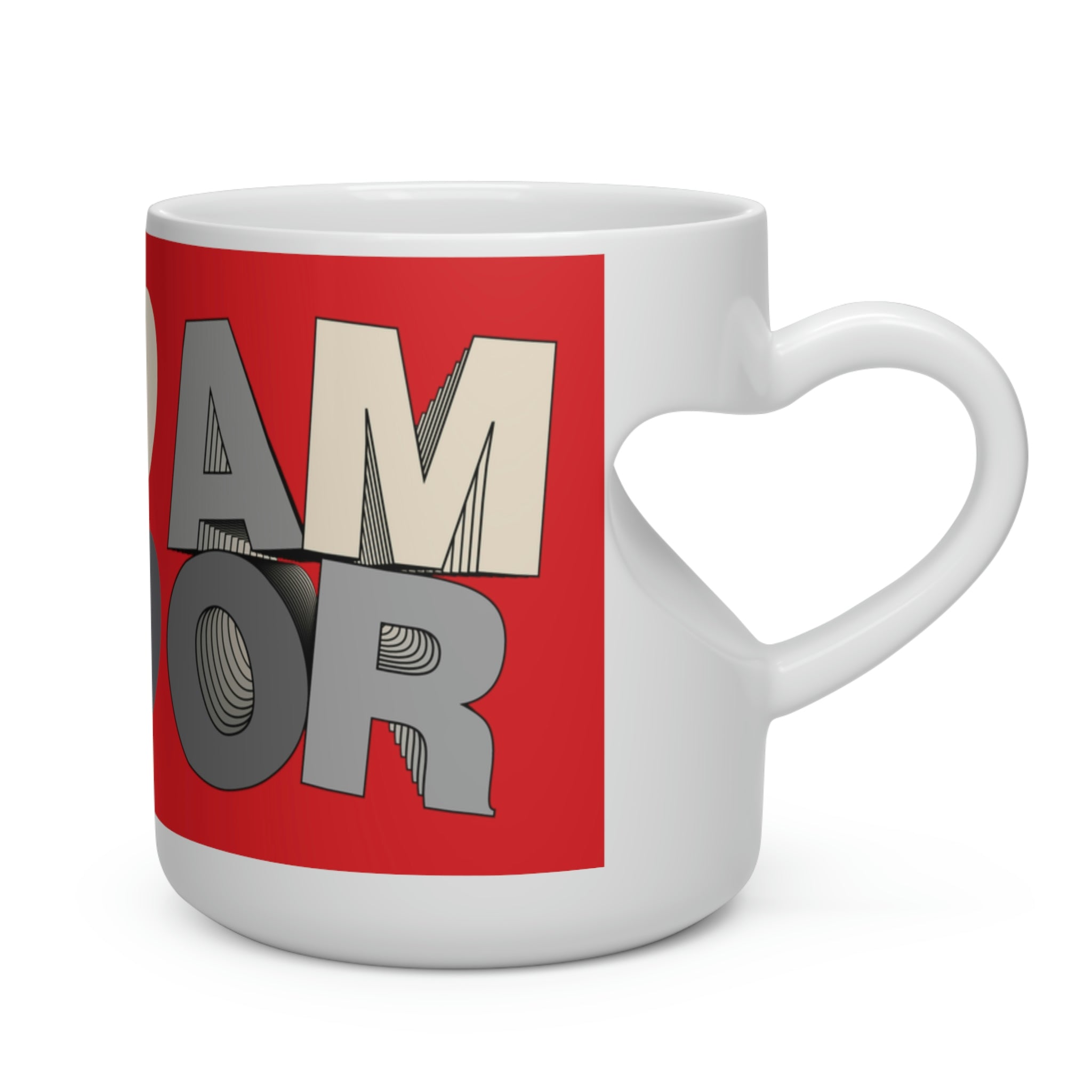 Heart Shape Mug Layer Amor 2 grey/red