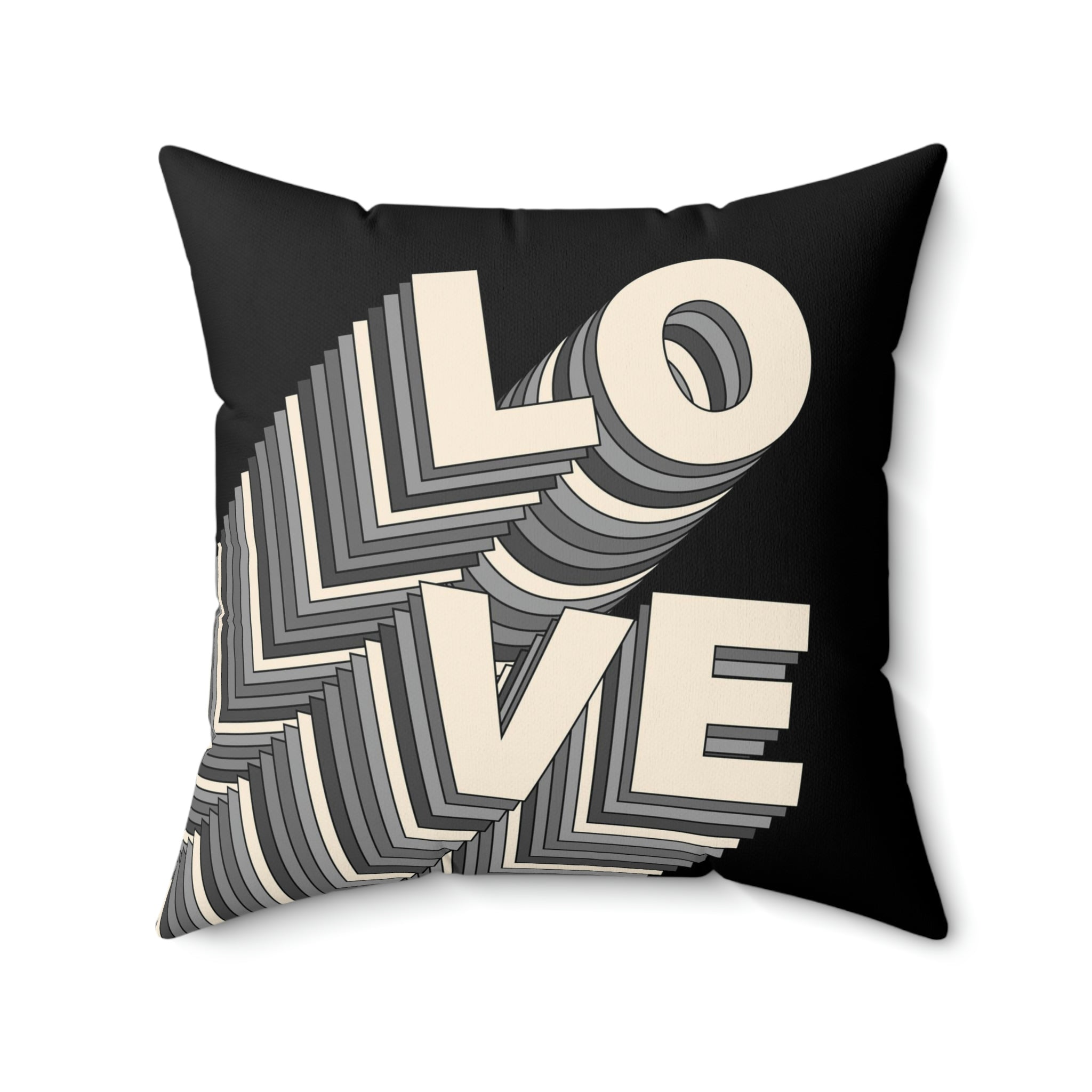 Love Spun Polyester Pillow Echo Love black 1