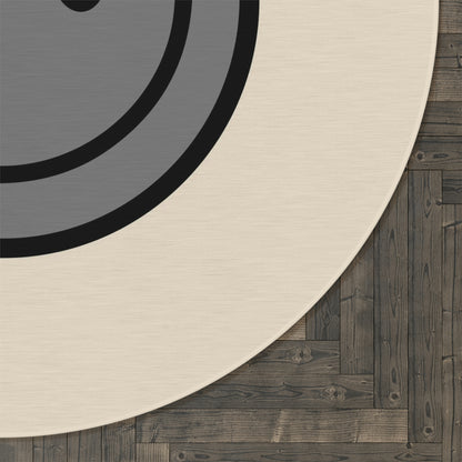 Round Rug Happy Face grey