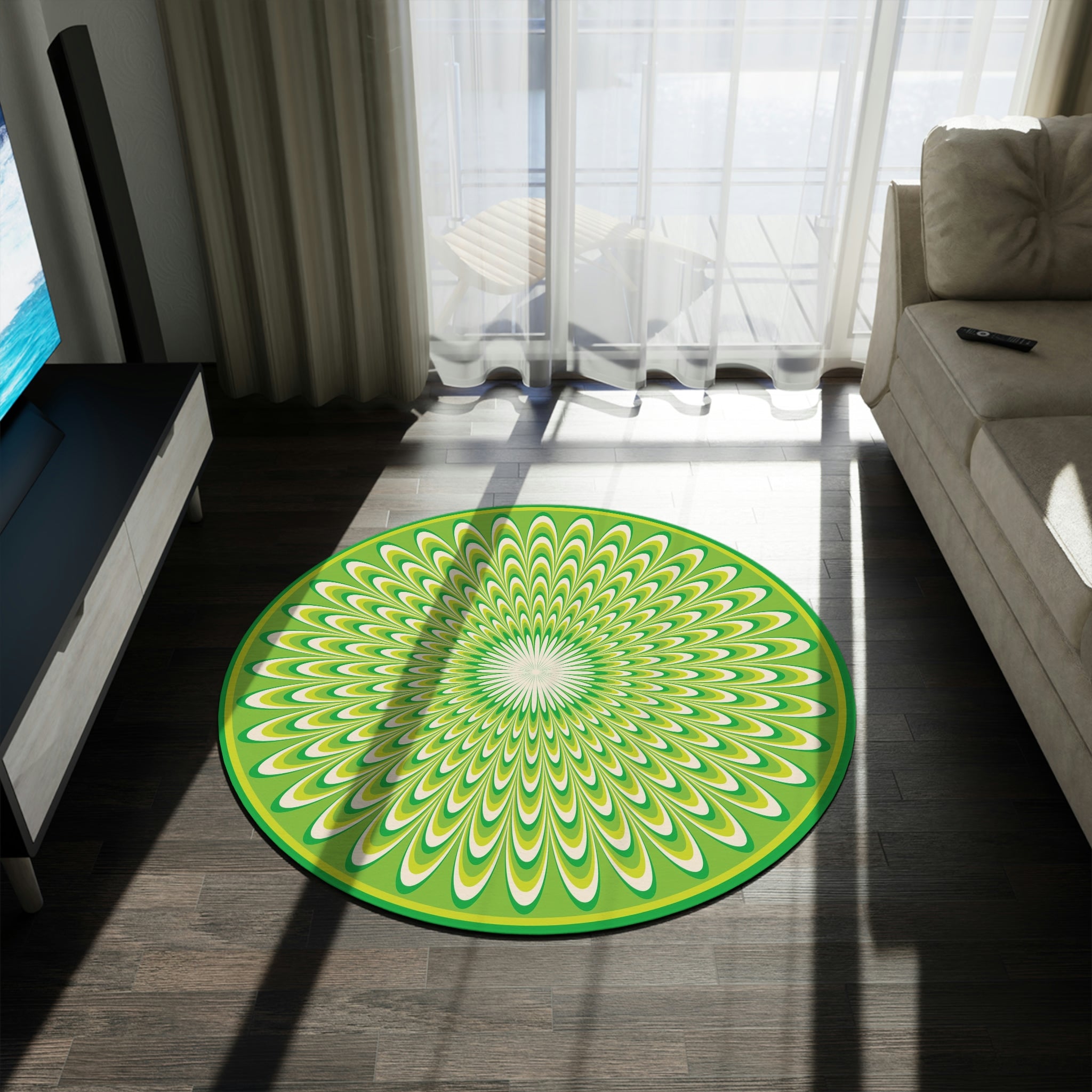 Runder Teppich Optisches Grün 