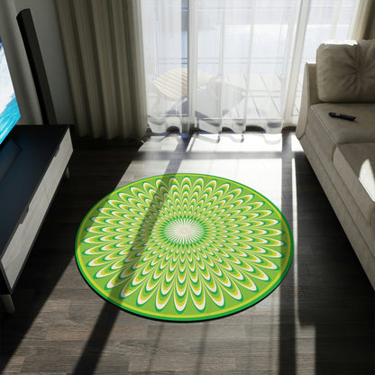 Round Rug Optical green