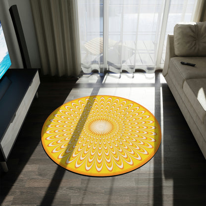 Round Rug Optical yellow