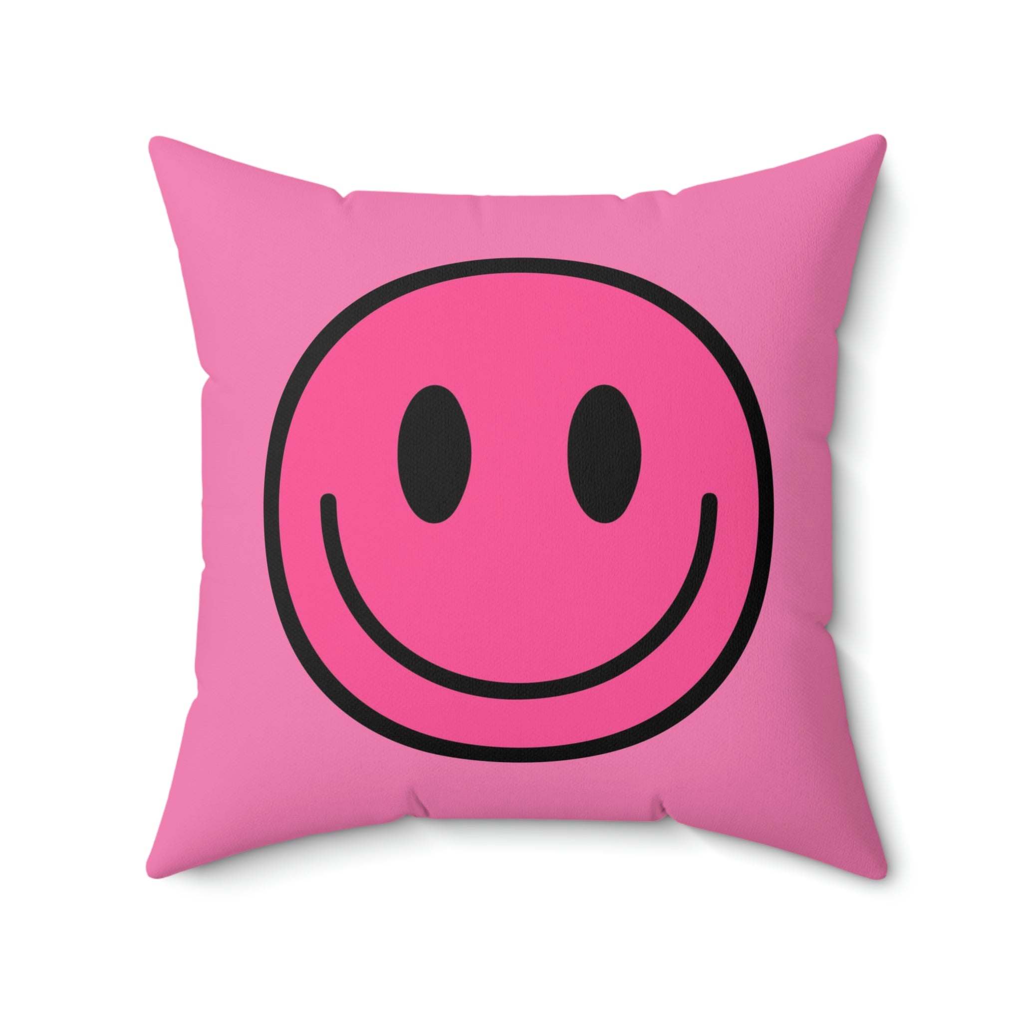 Cojín de poliéster hilado Happy Face rosa/rosa