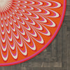 Round Rug Optical red