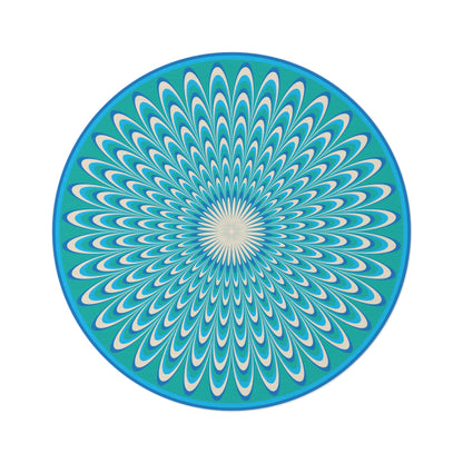 Round Rug Optical blue